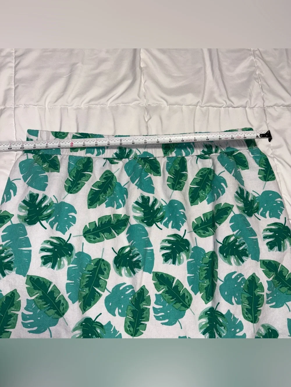 J. Crew Monstera Palm Leaf Print Linen Blend Pencil Skirt XXL